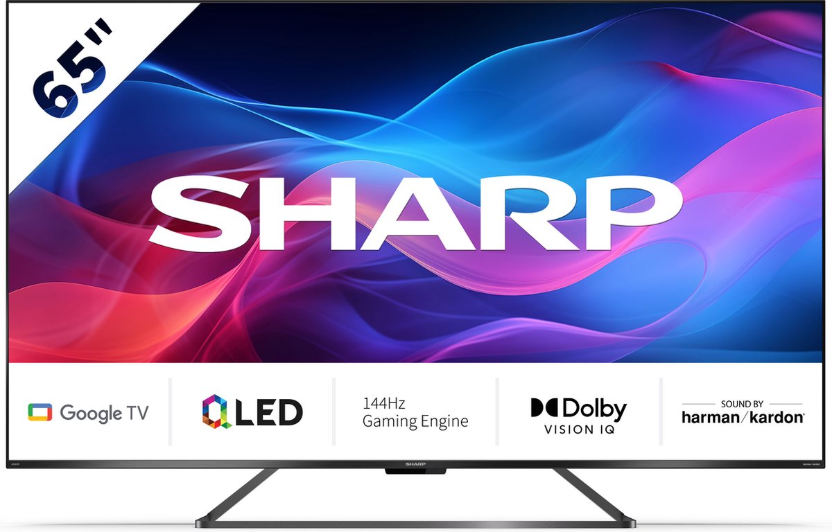 Sharp Aquos 65GR8265 - 65 inch - 144Hz 4K UHD QLED met Google TV - 2024