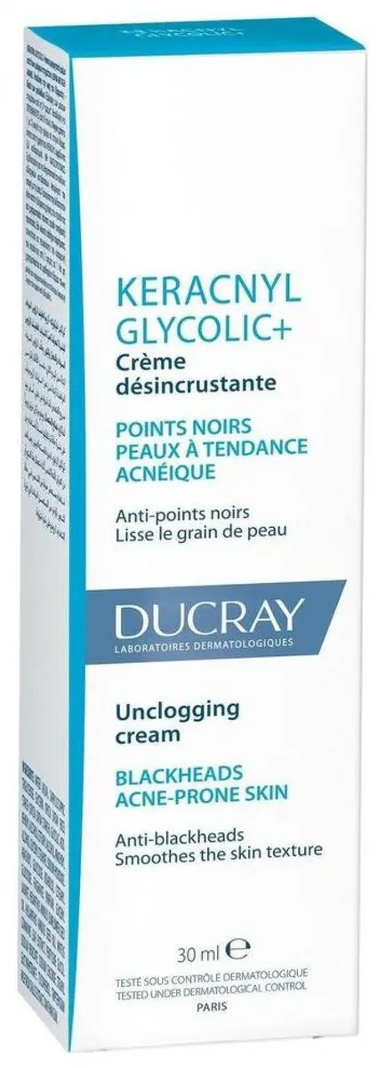 Ducray Keracnyl Glycolic+ Crème Désincrustante 30ml - 30 Stuks