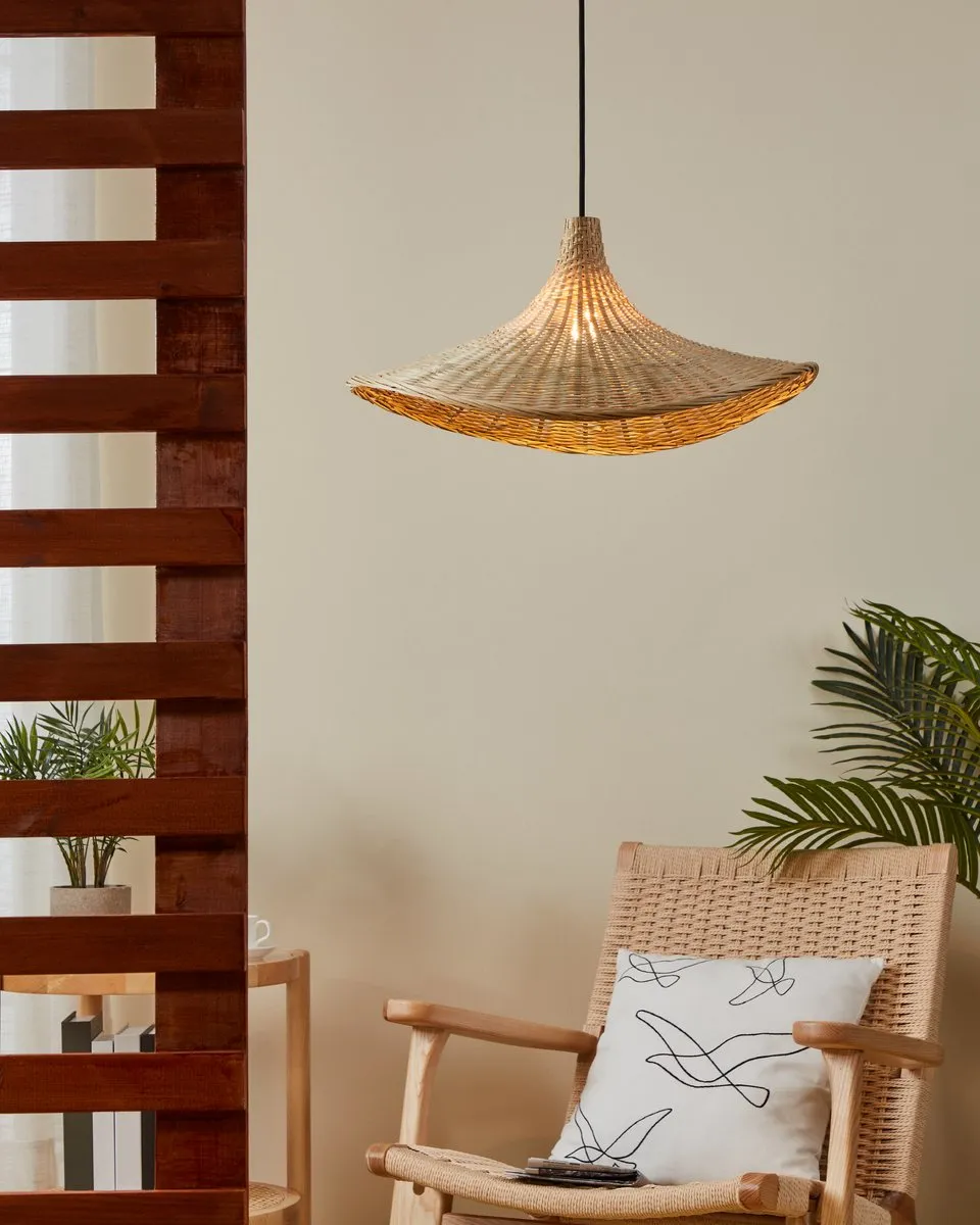 Eglo Haxey Hanglamp Ø50cm - Zwart/Hout - afbeelding 6 van 6