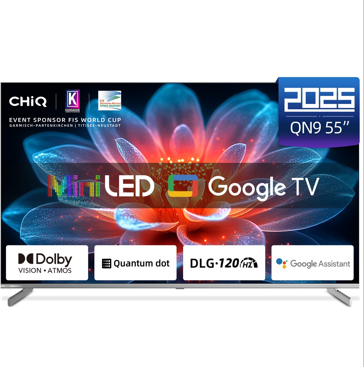 CHiQ M55QN9G - Smart TV 55 Inch - 4K Mini LED - QLED Smart TV - Google TV 5.0 - Dolby Vision - 2025