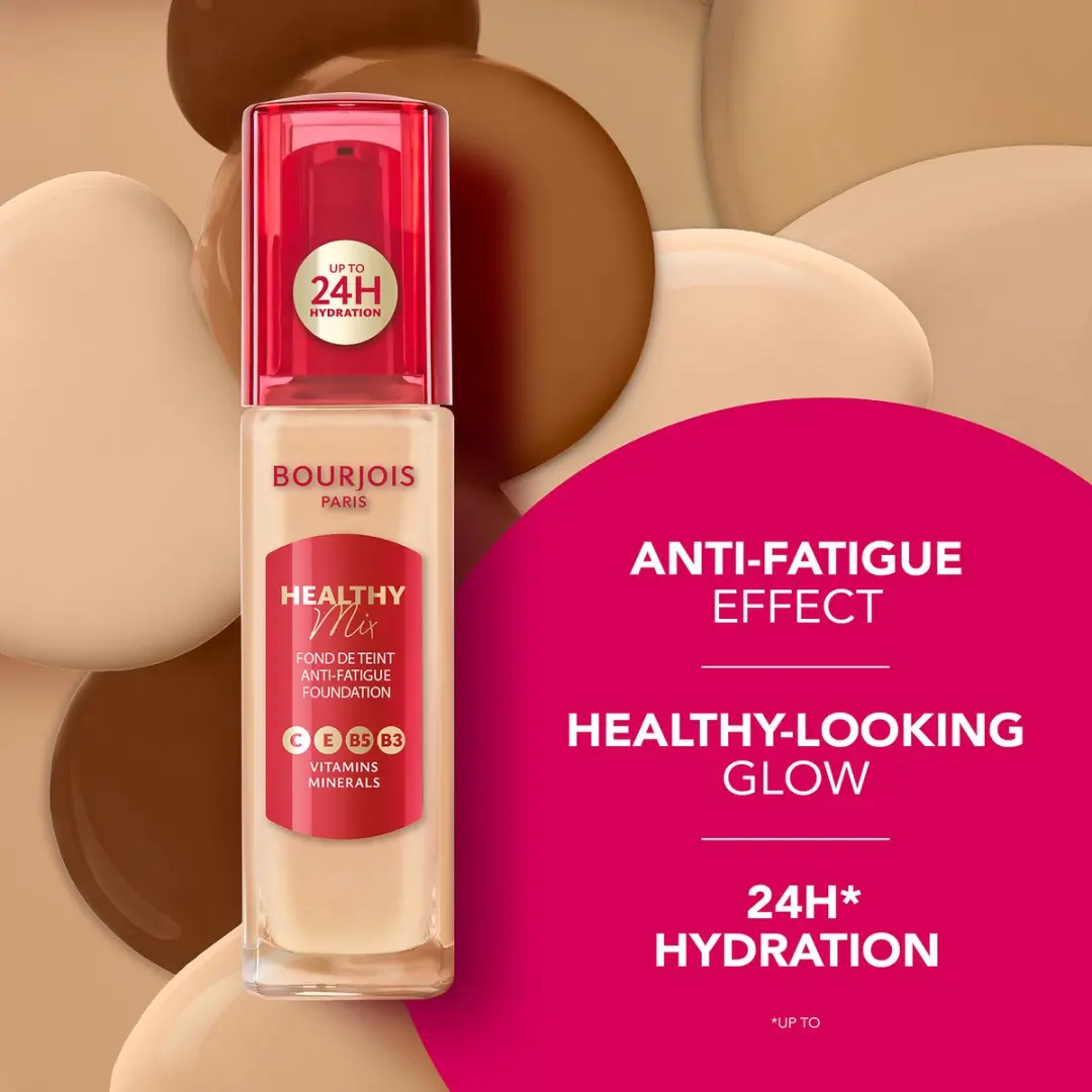 Bourjois Healthy Mix Base 51.5C Rose Vanilla 30ml - 3 Stuks