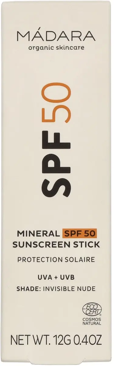 MÁDARA Minerale Zonnebrand SPF50 12g - Onzichtbaar naakt