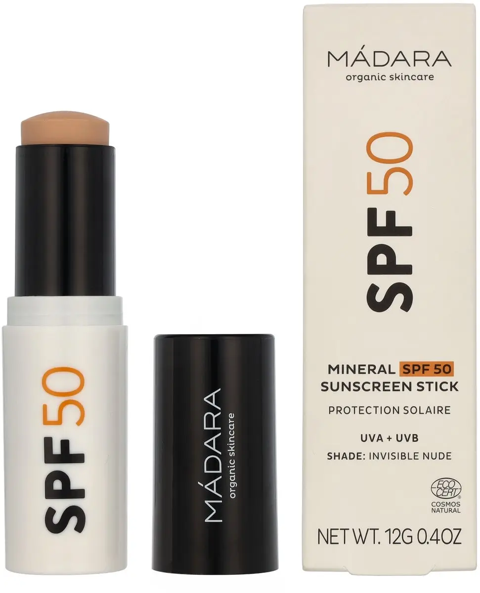 MÁDARA Minerale Zonnebrand SPF50 12g - Onzichtbaar naakt