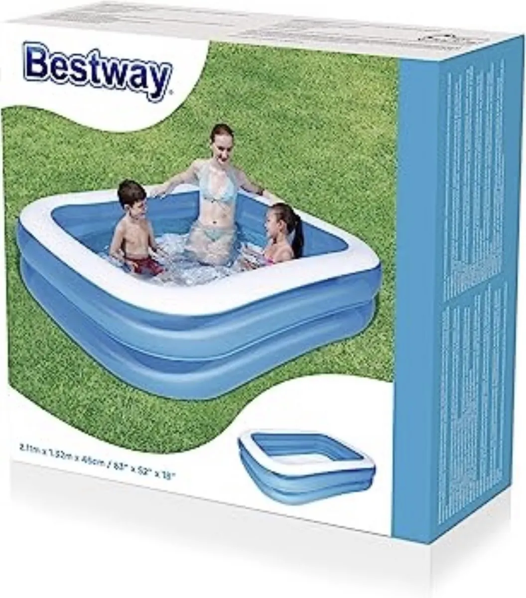 Bestway Deluxe Opblaaszwembad 211x132cm - Blauw