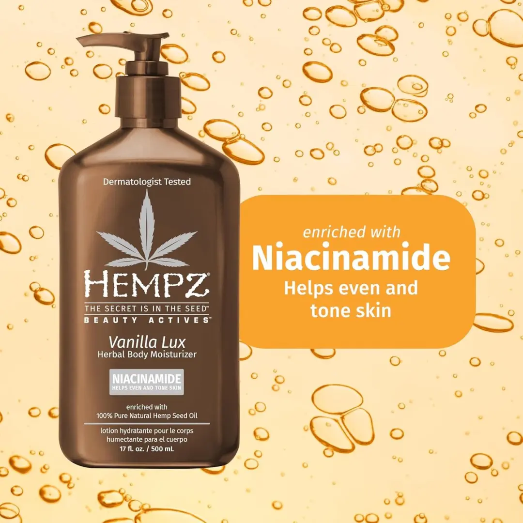 Hempz Vanilla Lux Body Moisturizer 500ml - Niacinamide