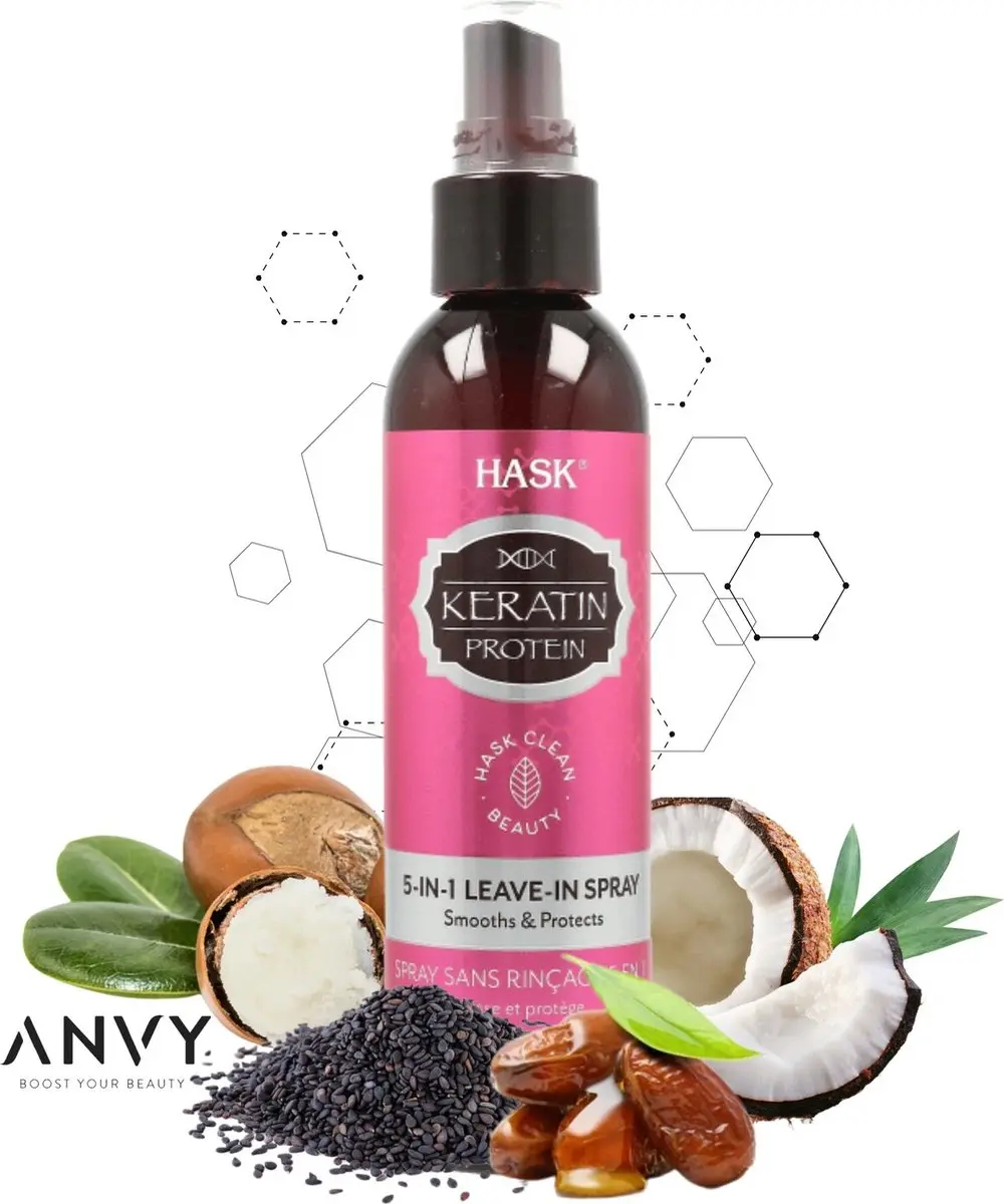 Hask Conditioner Keratin Protein Smoothing 5-in-1 Leave-In Spray 175ml