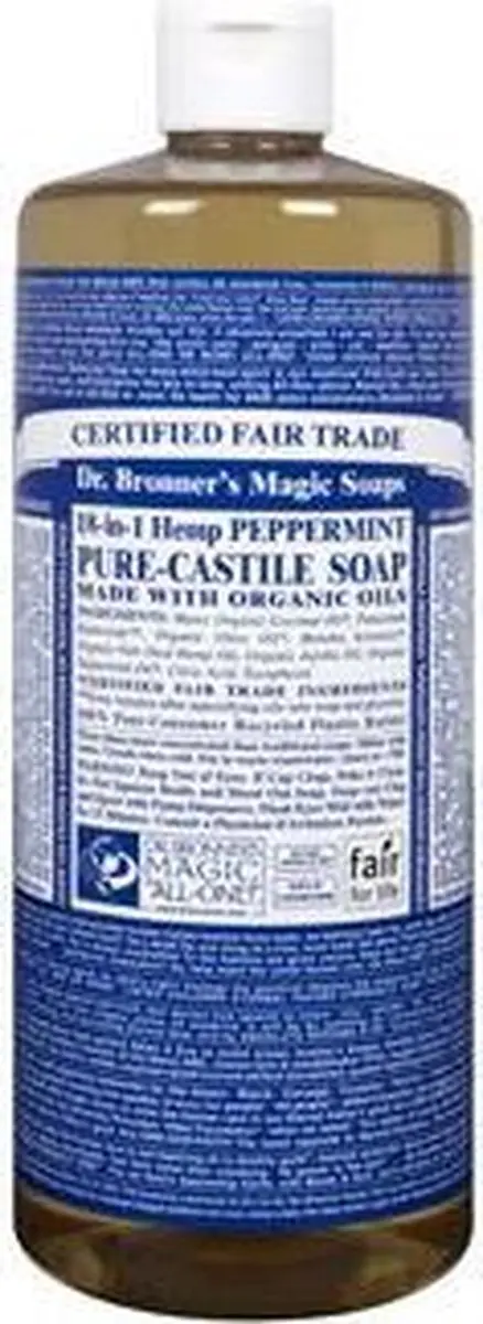Dr. Bronner's Magic Pure Castile Zeep Pepermunt 945ml - afbeelding 6 van 6