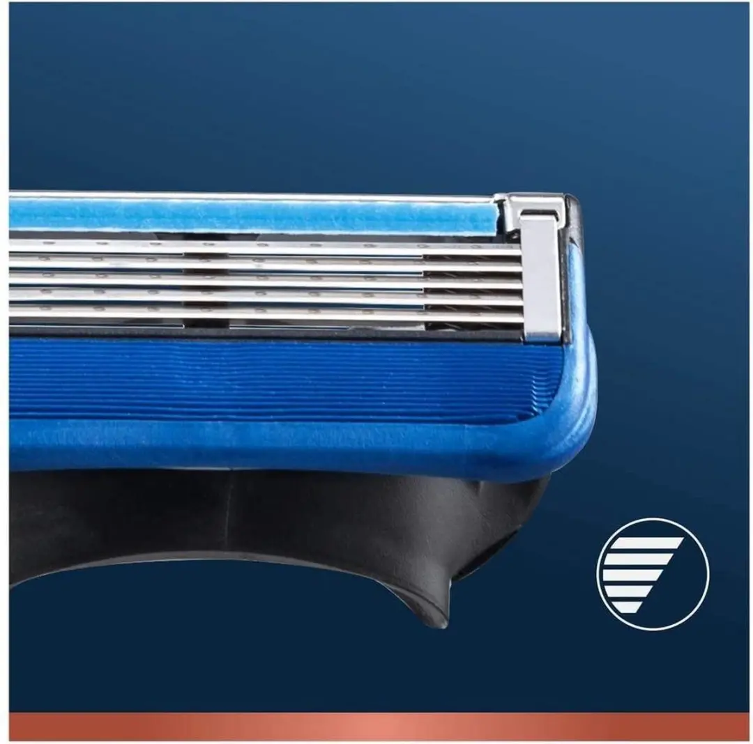 King C. Gillette Scheermesjes 5-Blad - 3 Stuks - Goud/Zwart/Blauw