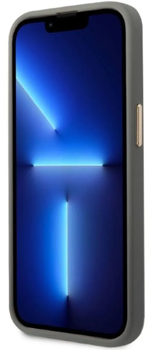 Guess Peony Logo Plate iPhone 13 Pro Max Hoesje - Grijs - MagSafe