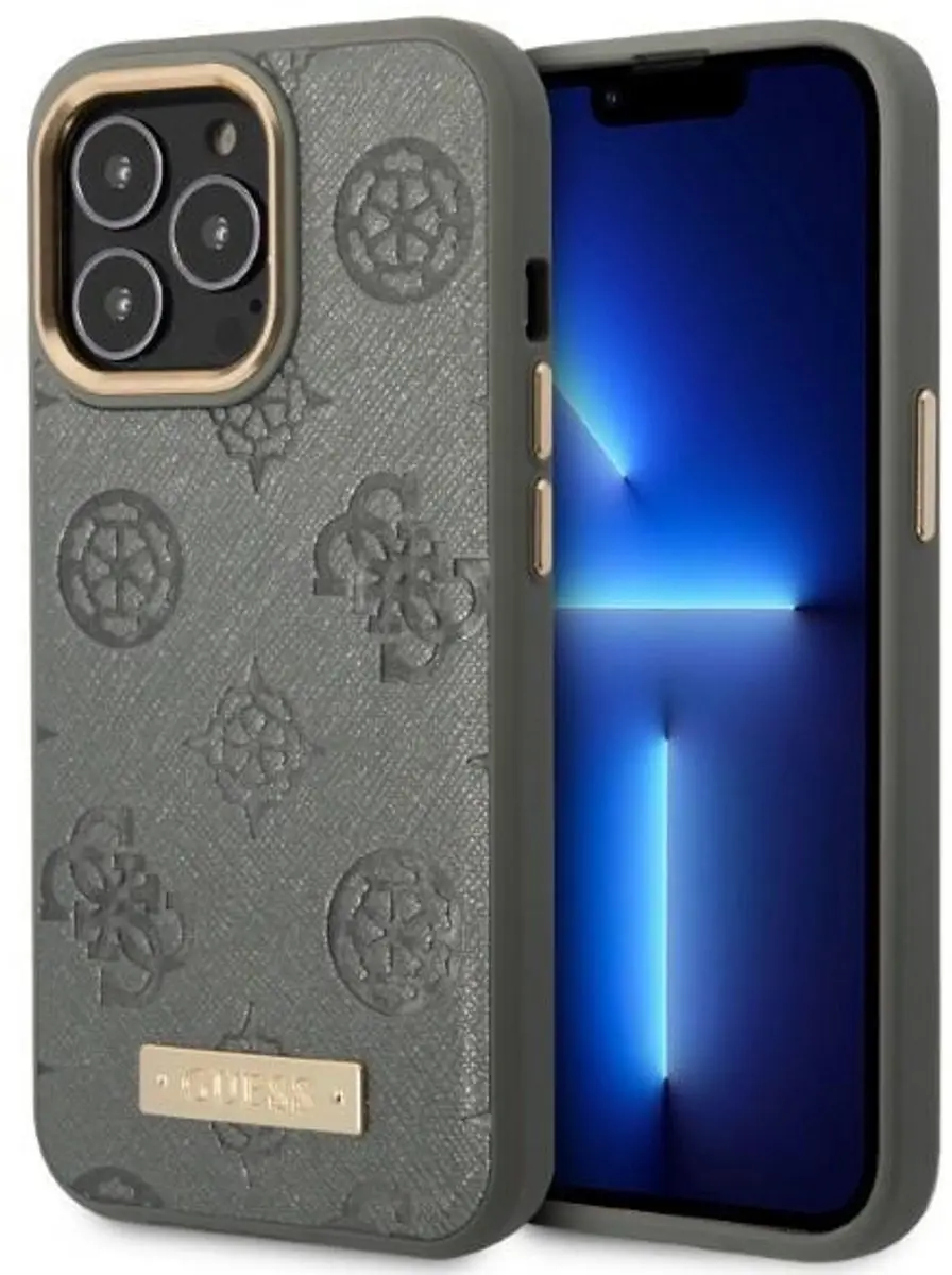 Guess Peony Logo Plate iPhone 13 Pro Max Hoesje