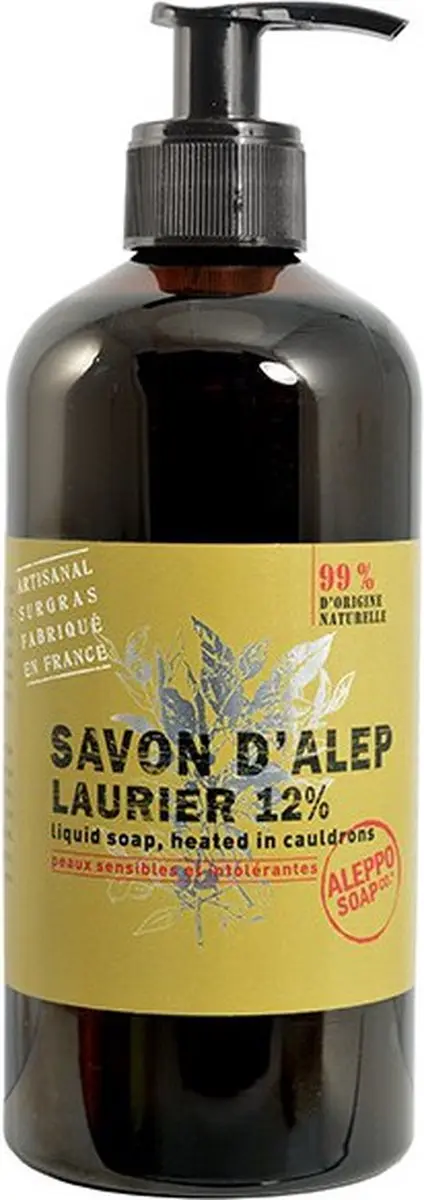 Aleppo Soap Co Vloeibare Zeep 500ml - 12% Laurier