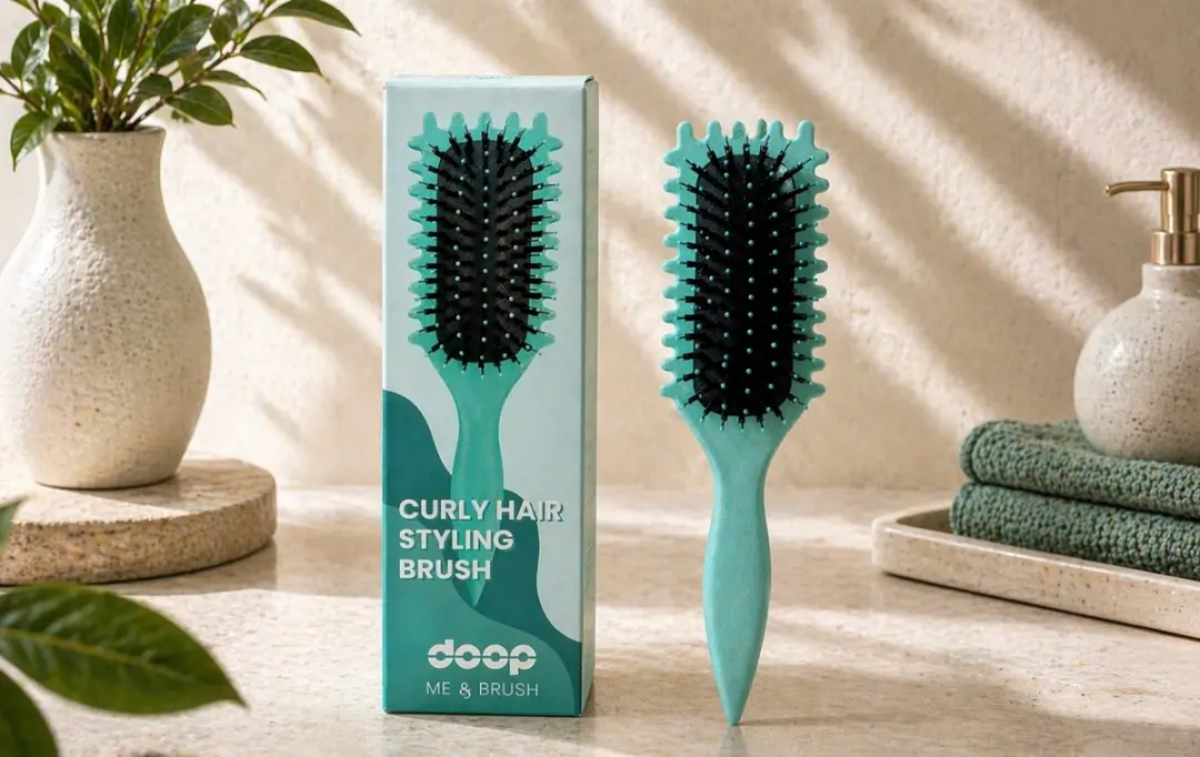 Doop Me & Brush Curly Hair Styling Brush - Groen