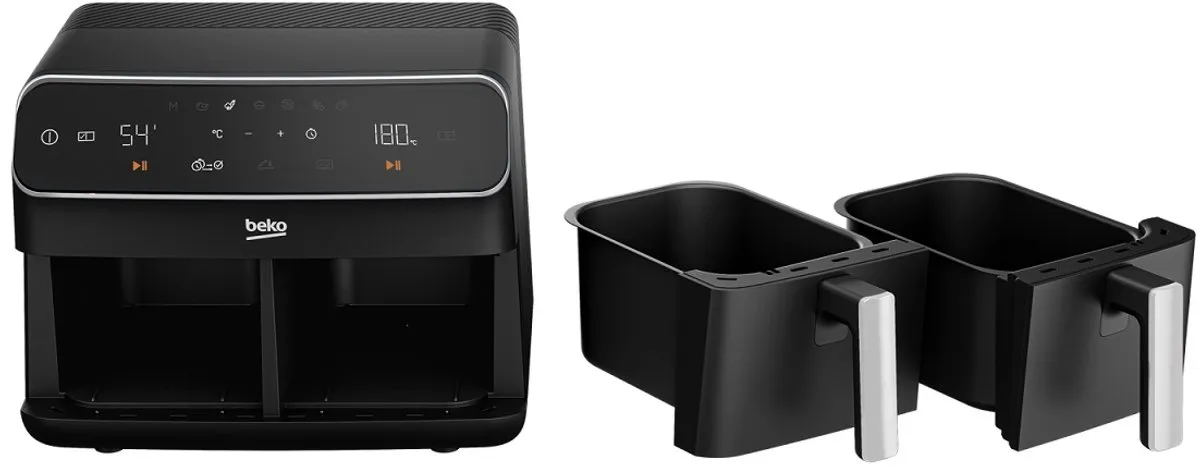Beko FRL5388B Dubbele Heteluchtfriteuse 2400W - 8,5L - Zwart