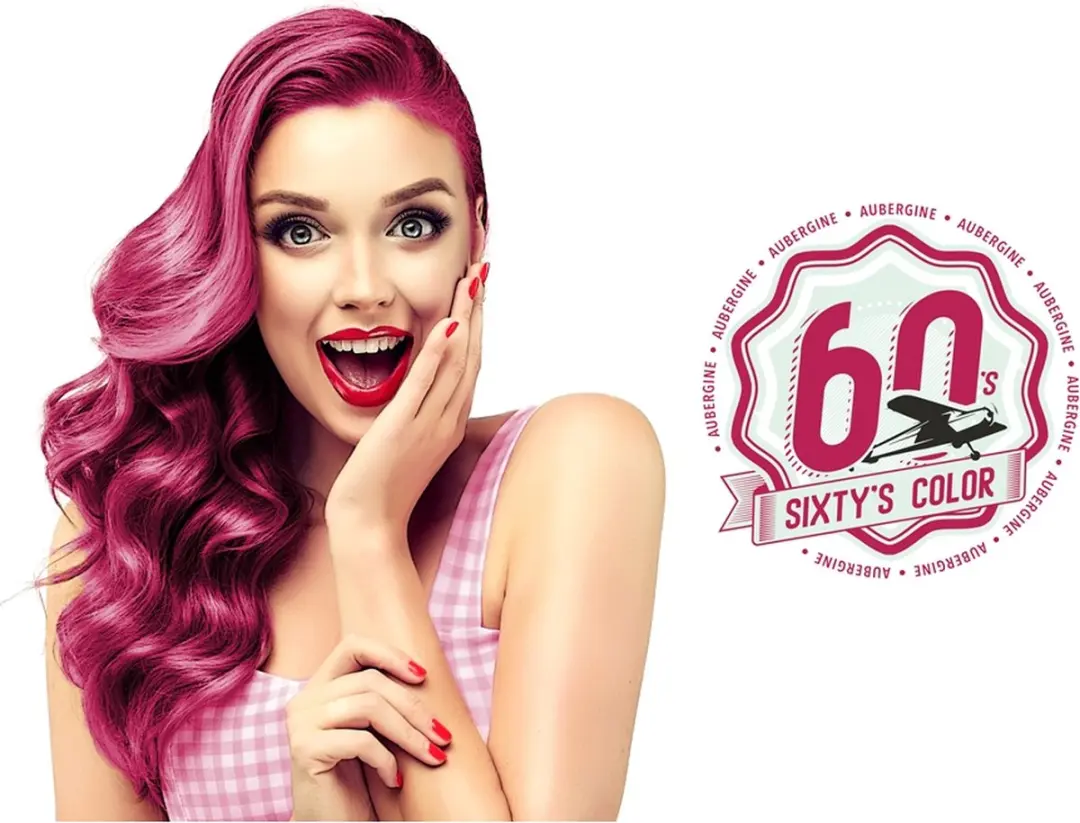 Hairgum Sixty's Color Aubergine Semi-permanente kleurstof 60ml