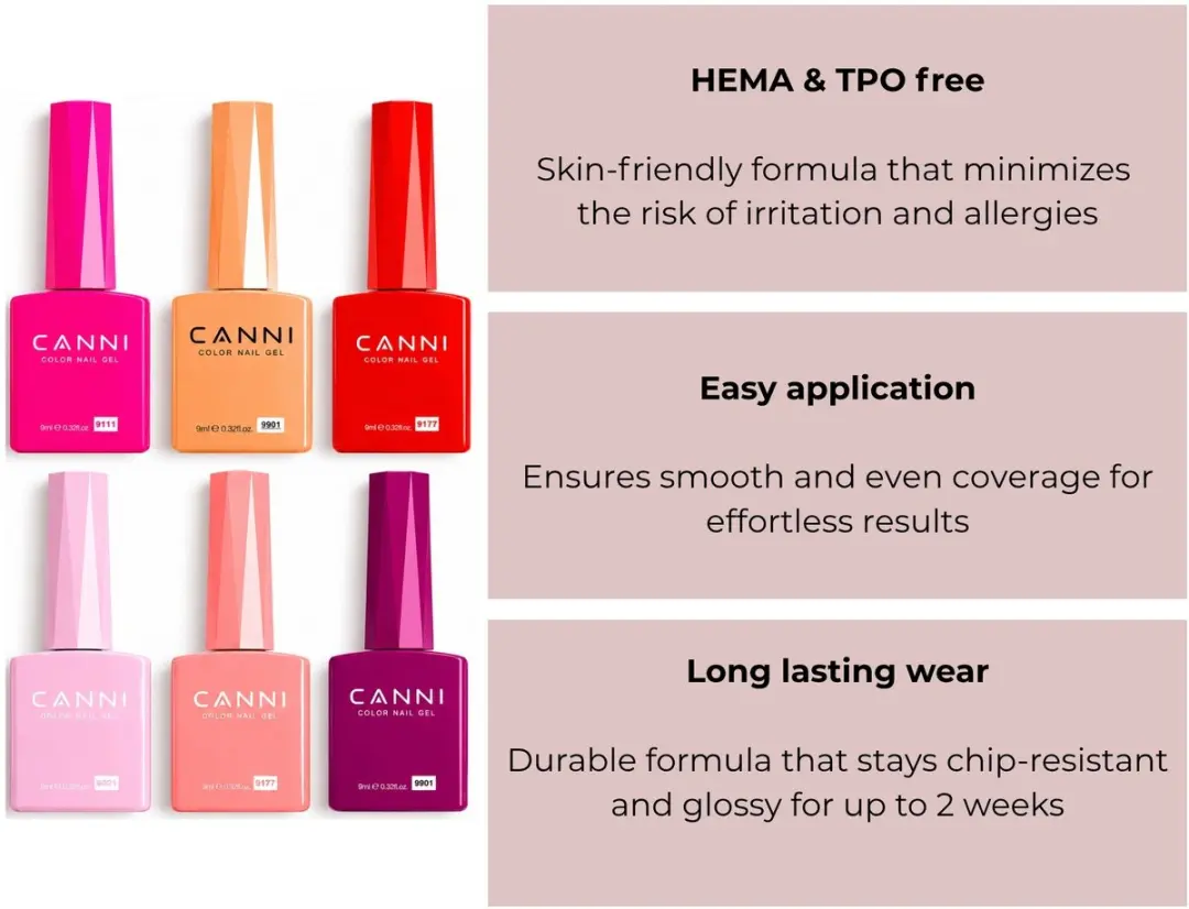 Canni Gellak Set 6 Kleuren 10ml - HEMA/TPO-vrij