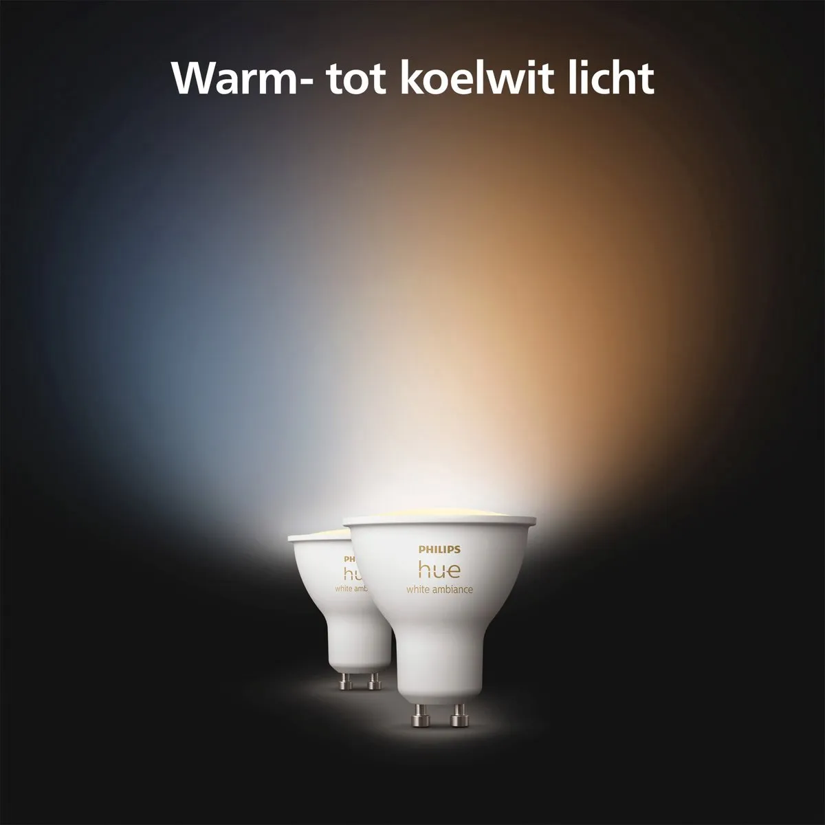 Philips Hue Uitbreidingspakket GU10 - 4 Spotjes Mat - 2700K - Incl. Hue Dial Switch Wit