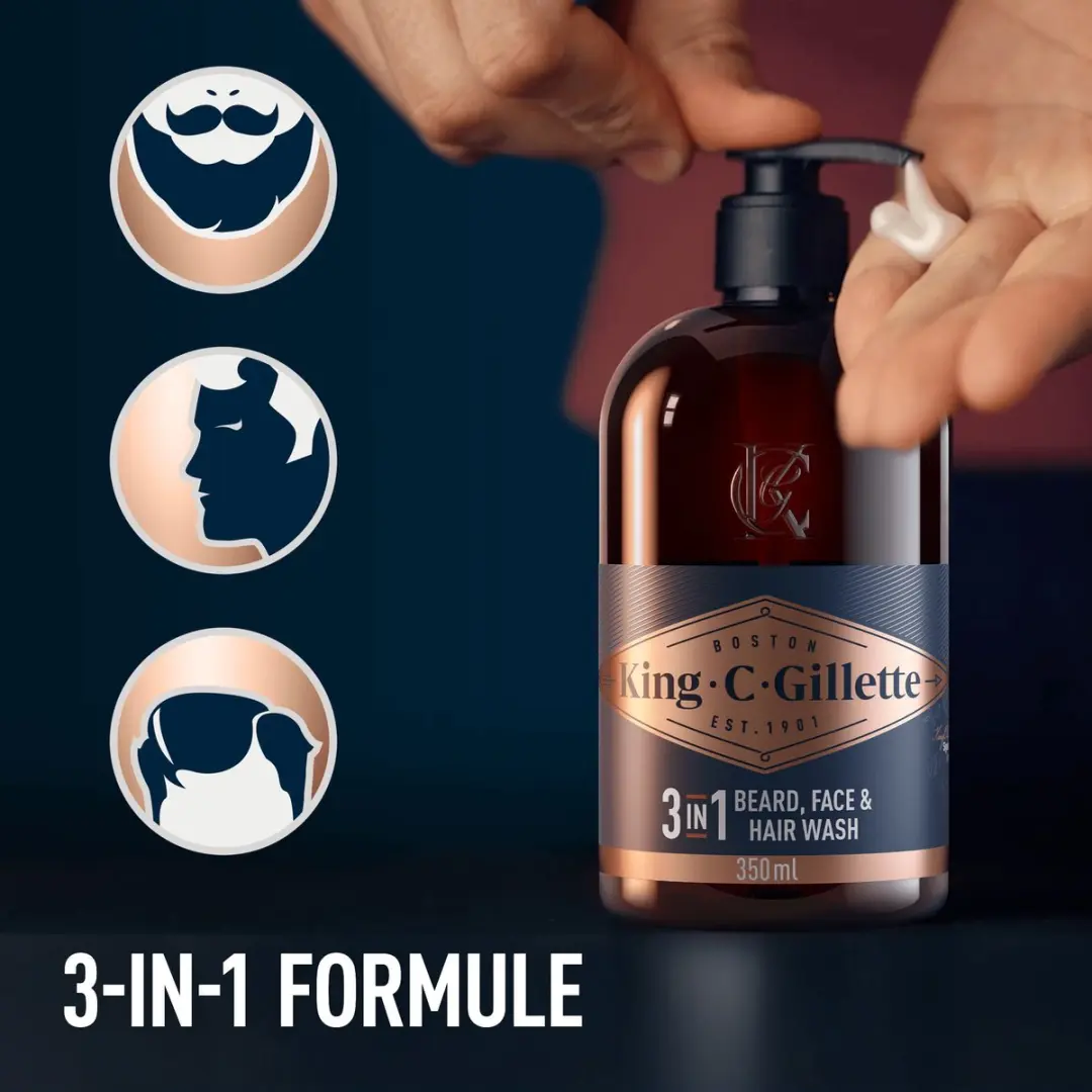 King C. Gillette Baard En Gezichtsreiniger 350ml
