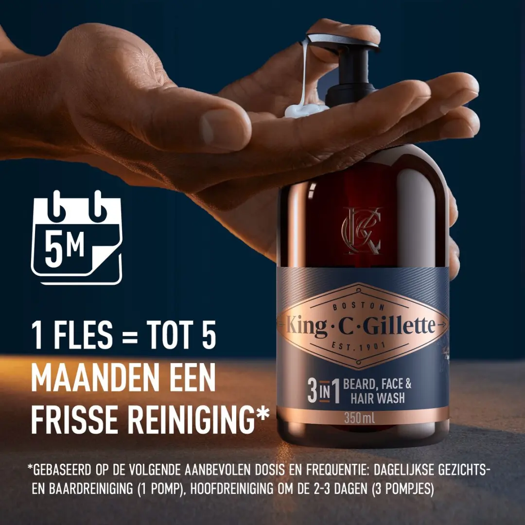 King C. Gillette Baard En Gezichtsreiniger 350ml