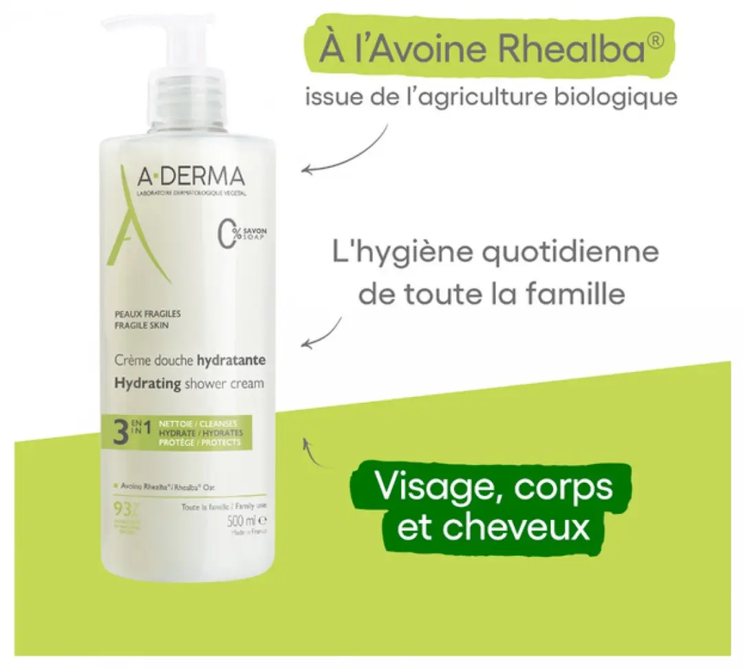 A-Derma Hydraterende Douchecrème 500ml