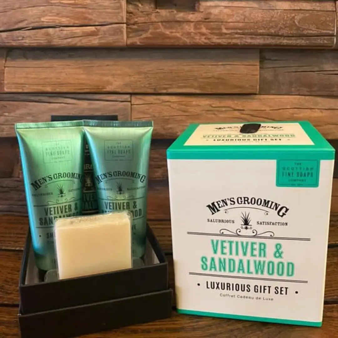 Scottish Fine Soaps Vetiver & Sandalwood Luxe Geschenkset