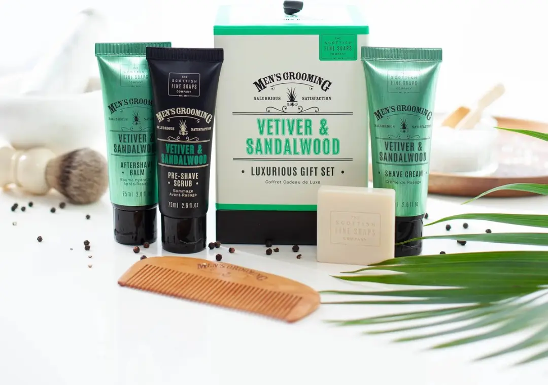 Scottish Fine Soaps Vetiver & Sandalwood Luxe Geschenkset