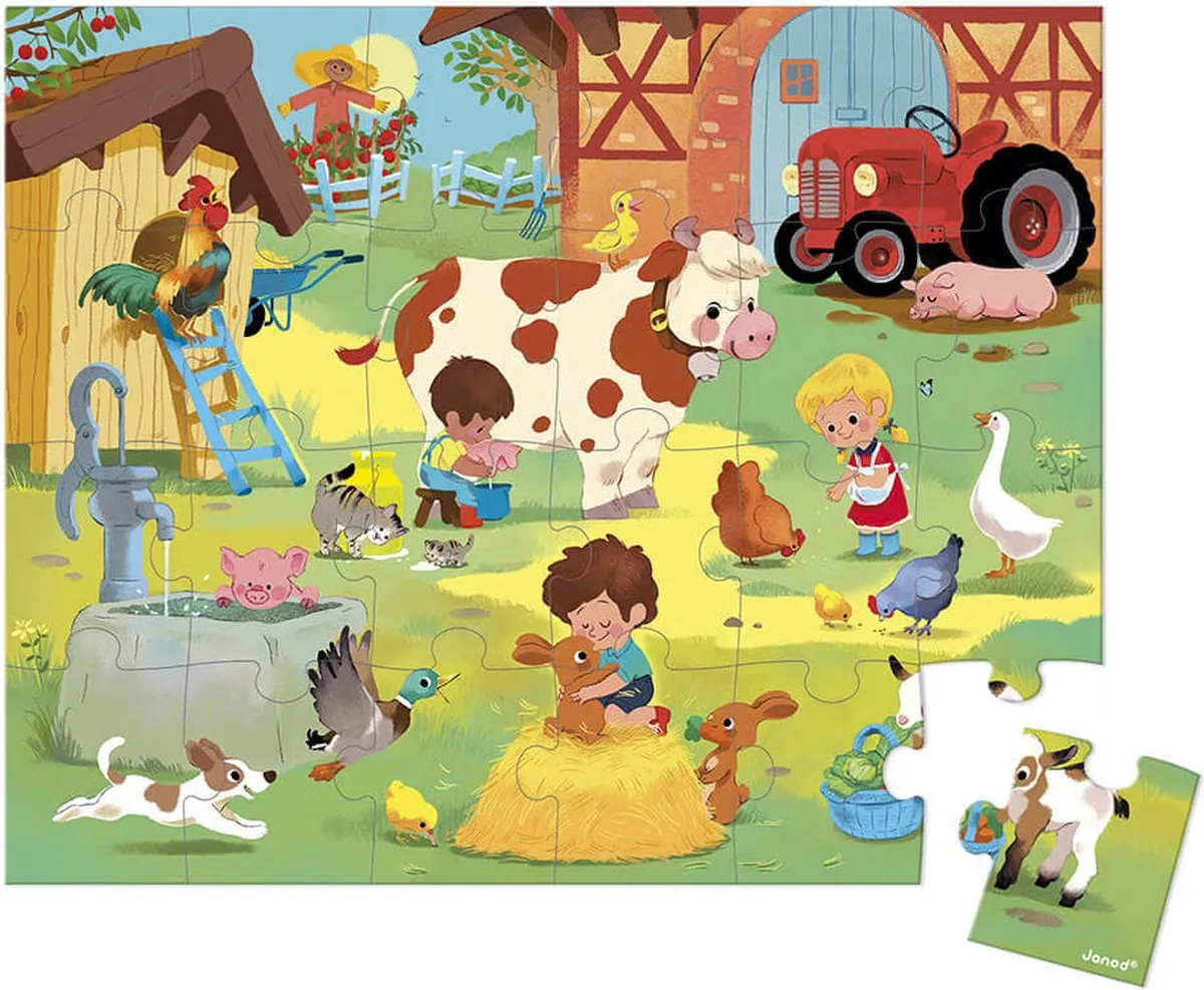 Janod Puzzel Op De Boerderij 24 Stuks - J02603