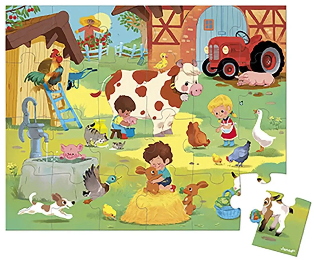 Janod Puzzel Op De Boerderij 24 Stuks - J02603