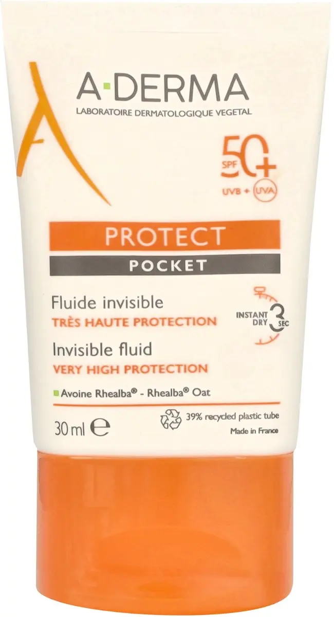 A-Derma Onzichtbare Zonnefluide Gezicht 30ml