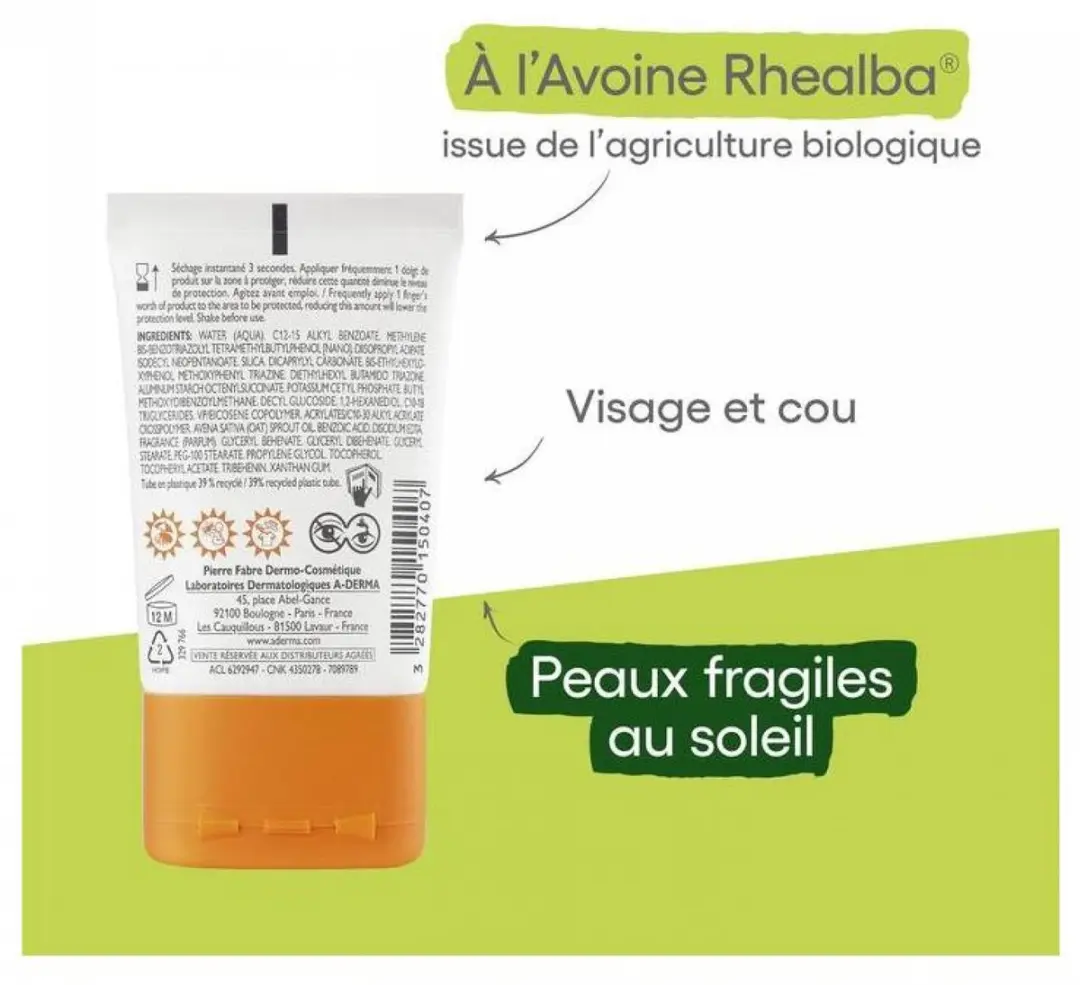 A-Derma Onzichtbare Zonnefluide Gezicht 30ml