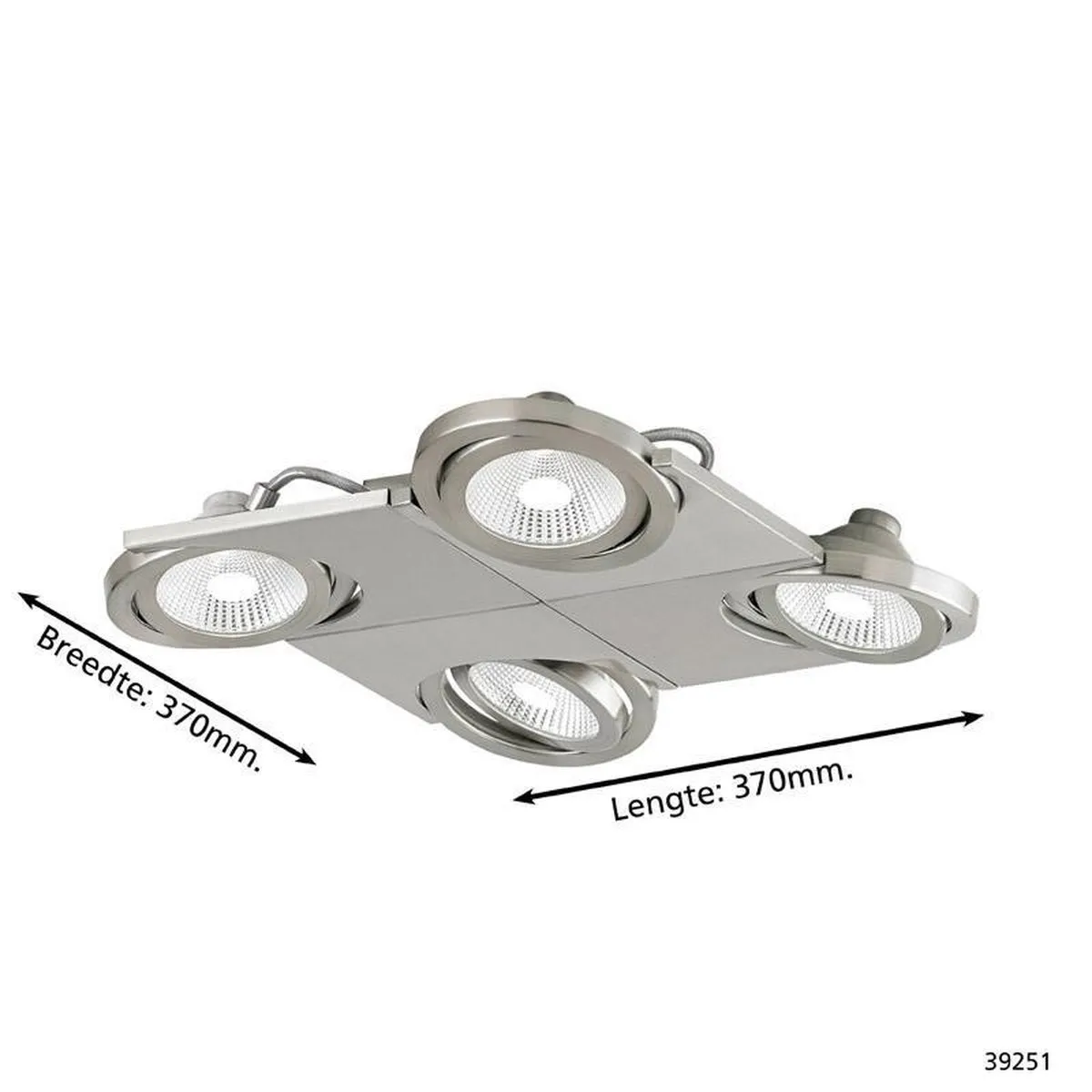 Eglo Brea Spot 4-delig Nikkel-Mat - Wit
