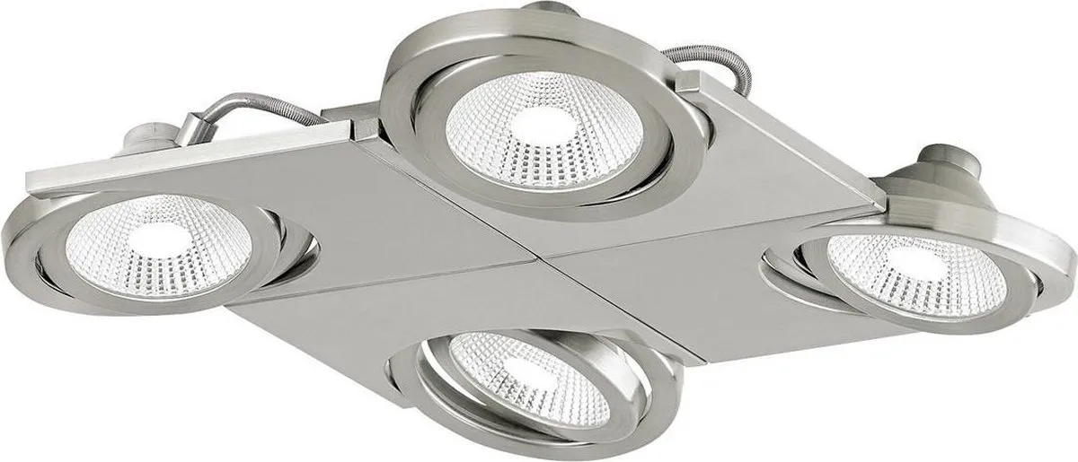 Eglo Brea Spot 4-delig Nikkel-Mat - Wit