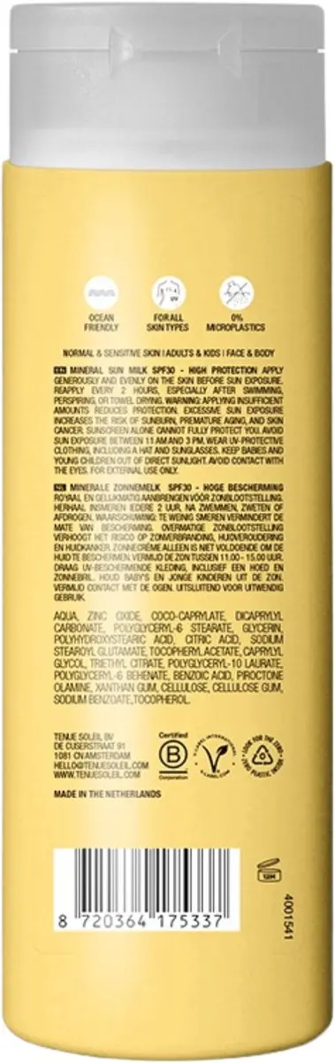 Tenue Soleil Mineral Sunmilk SPF30 125ml