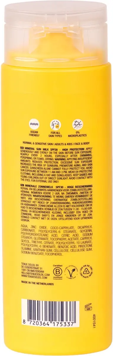 Tenue Soleil Mineral Sunmilk SPF30 125ml