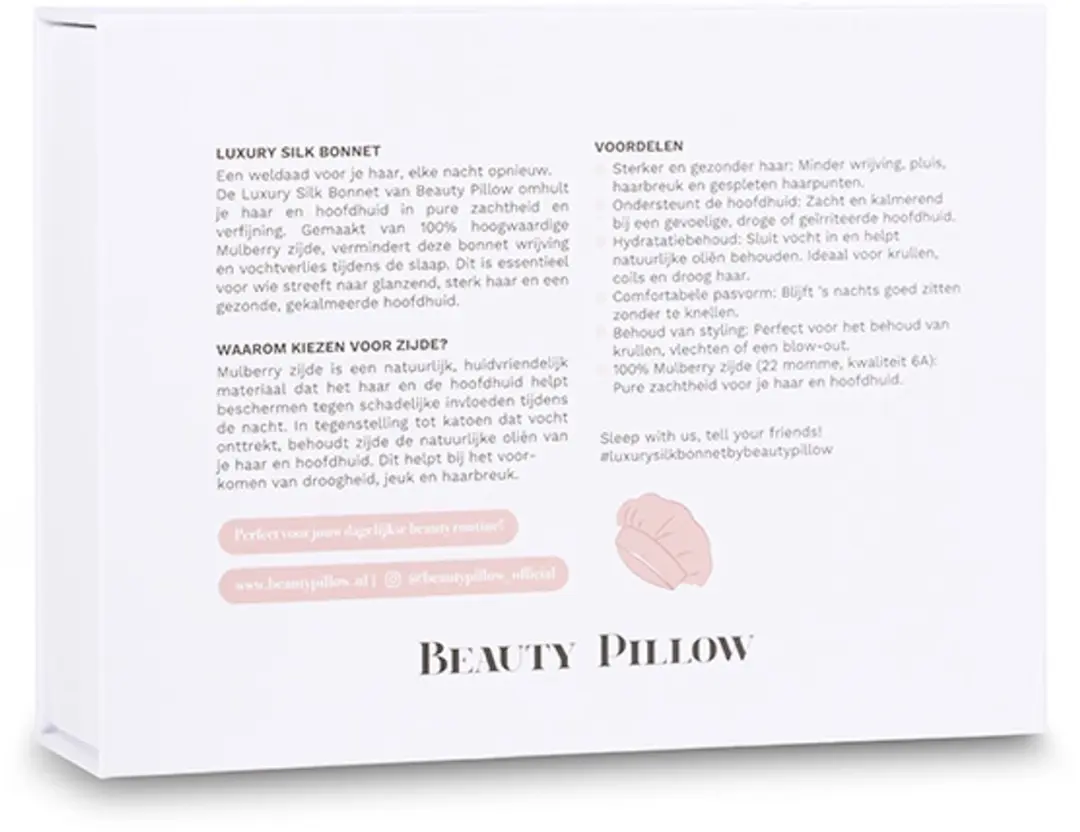 Beauty Pillow Luxury Silk Bonnet 22 Momme - Pink