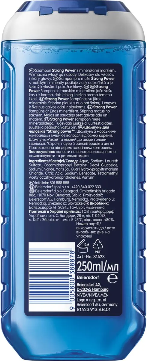 NIVEA Men Strong Power Versterkende Shampoo 250ml