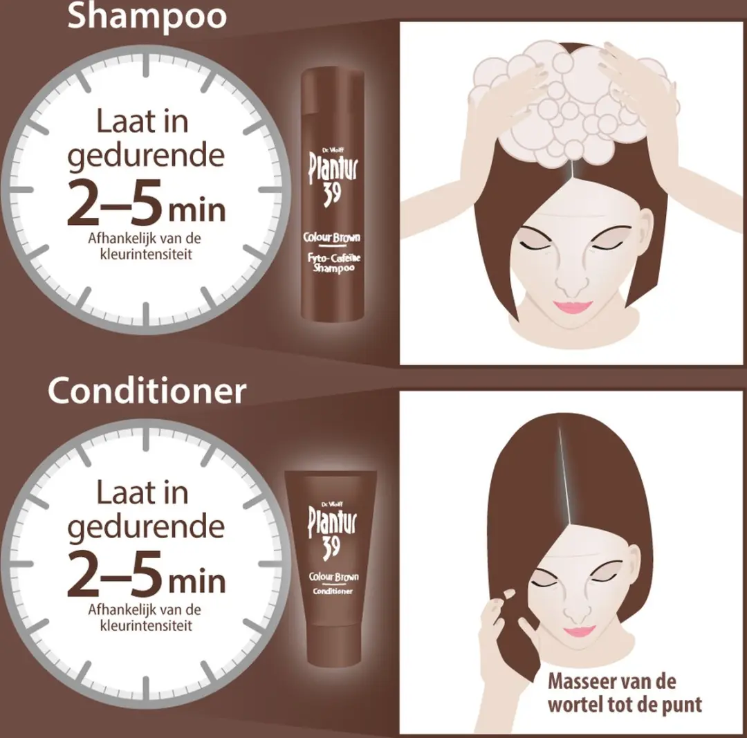 Plantur 39 Cafeïne Shampoo & Conditioner Bruin Haar - 2x150ml - afbeelding 6 van 6