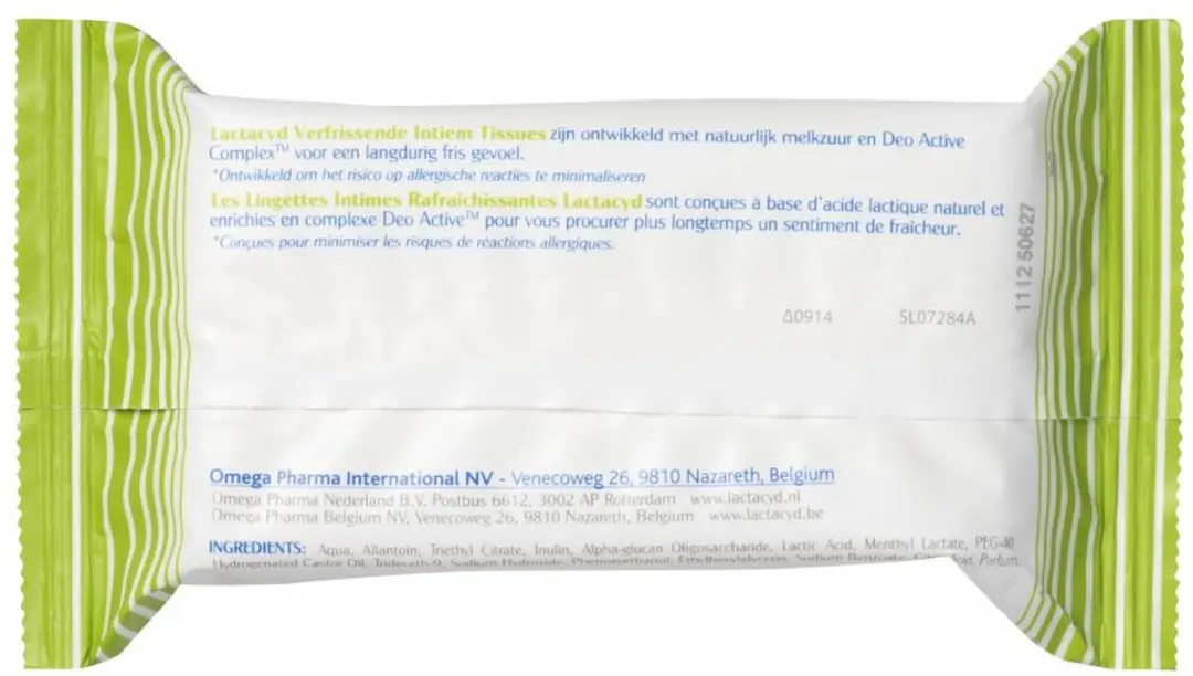 Lactacyd Tissues Verfrissend - 75g (5x15 Stuks)