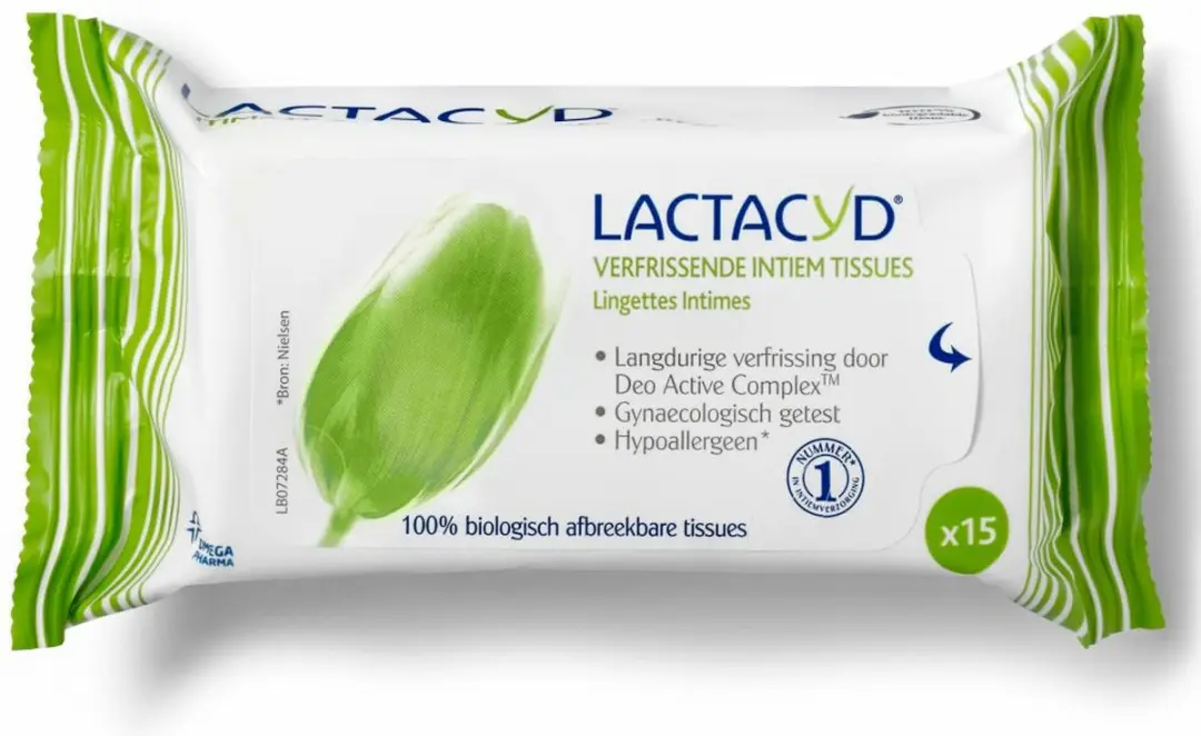 Lactacyd Tissues Verfrissend - 75g (5x15 Stuks)