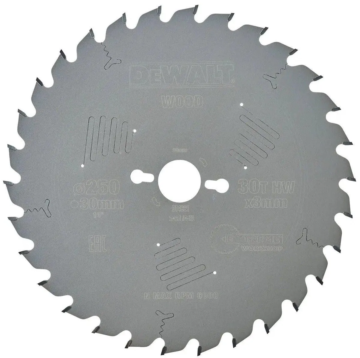 DeWalt Extreme Cirkelzaagblad Hout DT4321-QZ - Ø250mm 30T