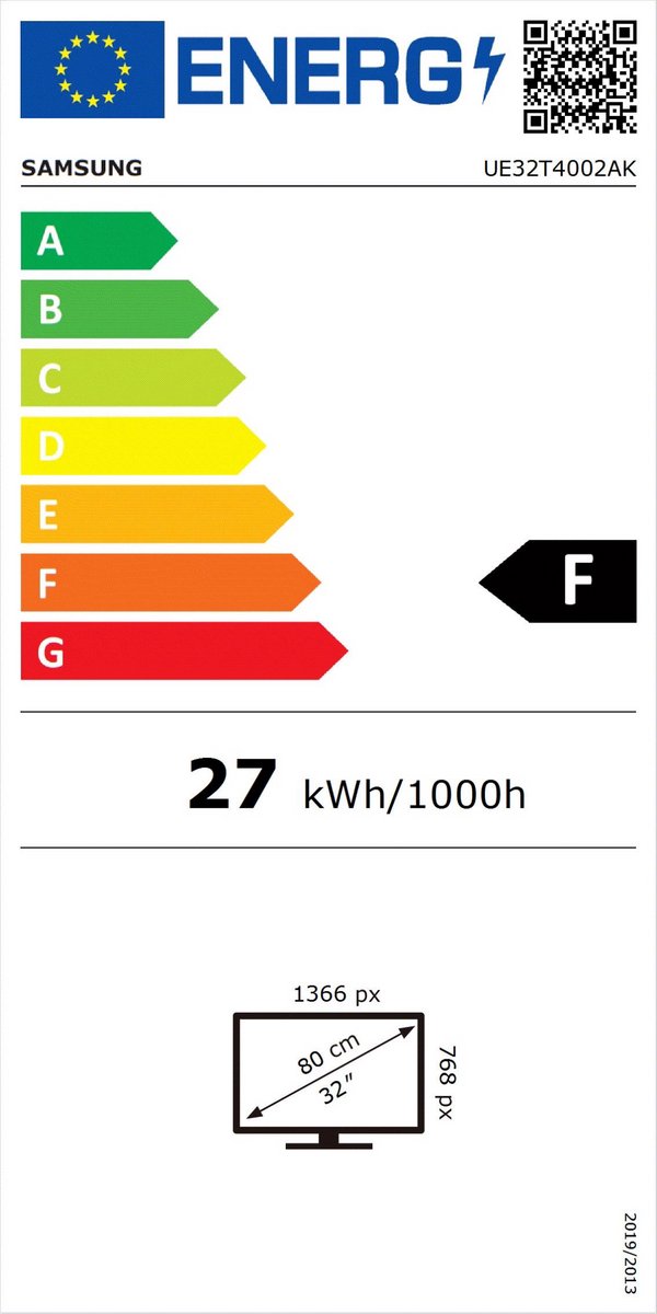 Samsung UE32T4002AK- 32 inch - HD Zwart-2021 - Buitenlands model
