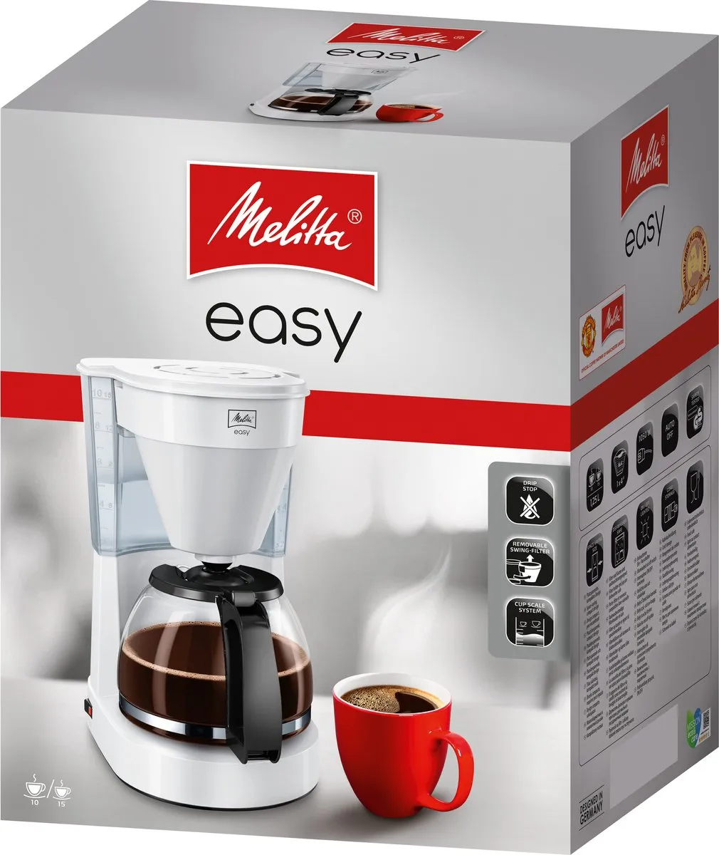 Melitta Easy 1023-01 Koffiezetapparaat 10 Koppen - 1,25L - Wit