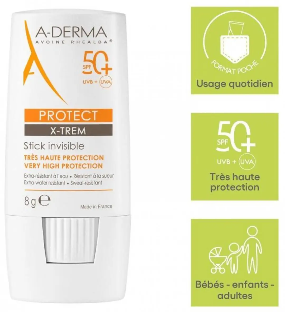 A-Derma Protect X-Trem Stick SPF 50 - 8ml
