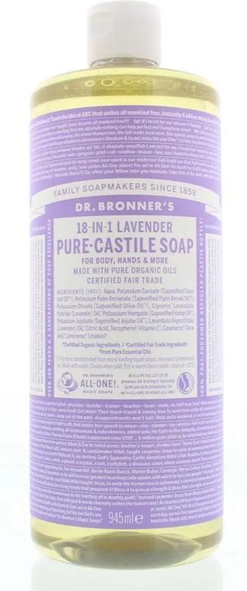 Dr. Bronner's Vloeibare Zeep Lavendel 945ml - afbeelding 6 van 6