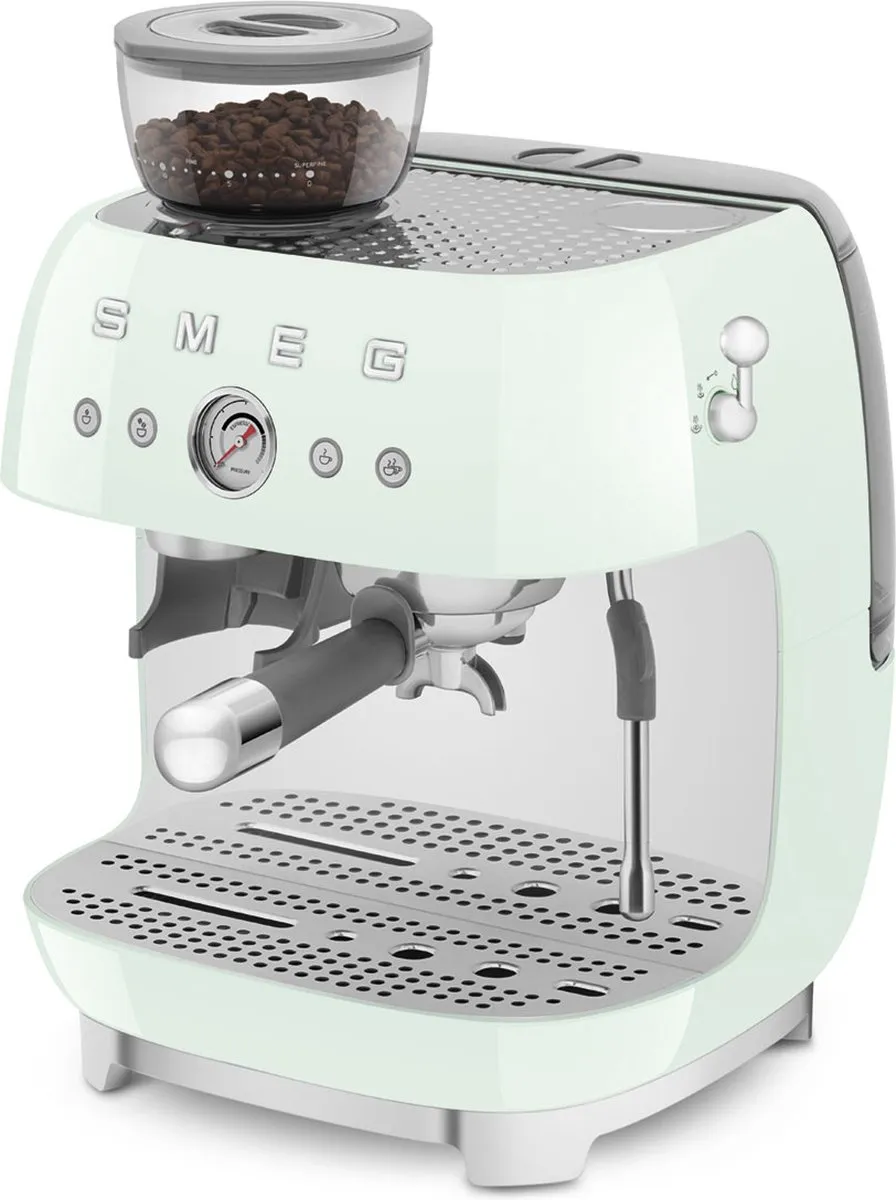 Smeg EGF03 Espressomachine met bonenmaler - Watergroen
