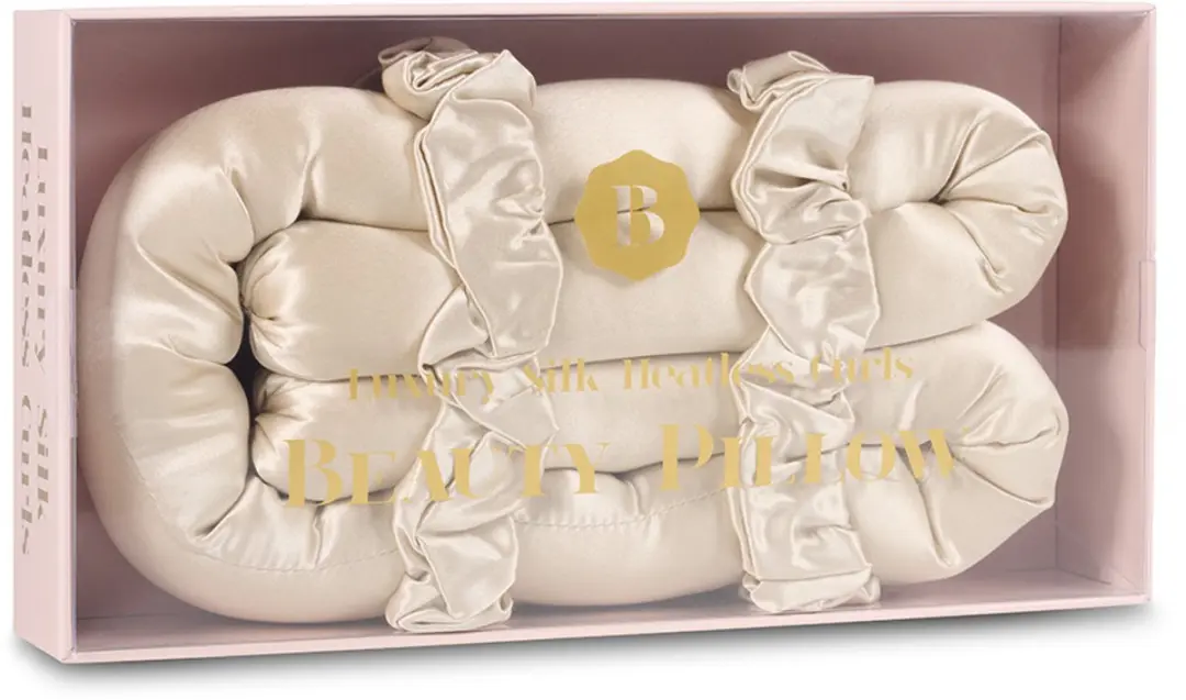 Beauty Pillow Luxury Silk Heatless Curls 22 Momme Champagne