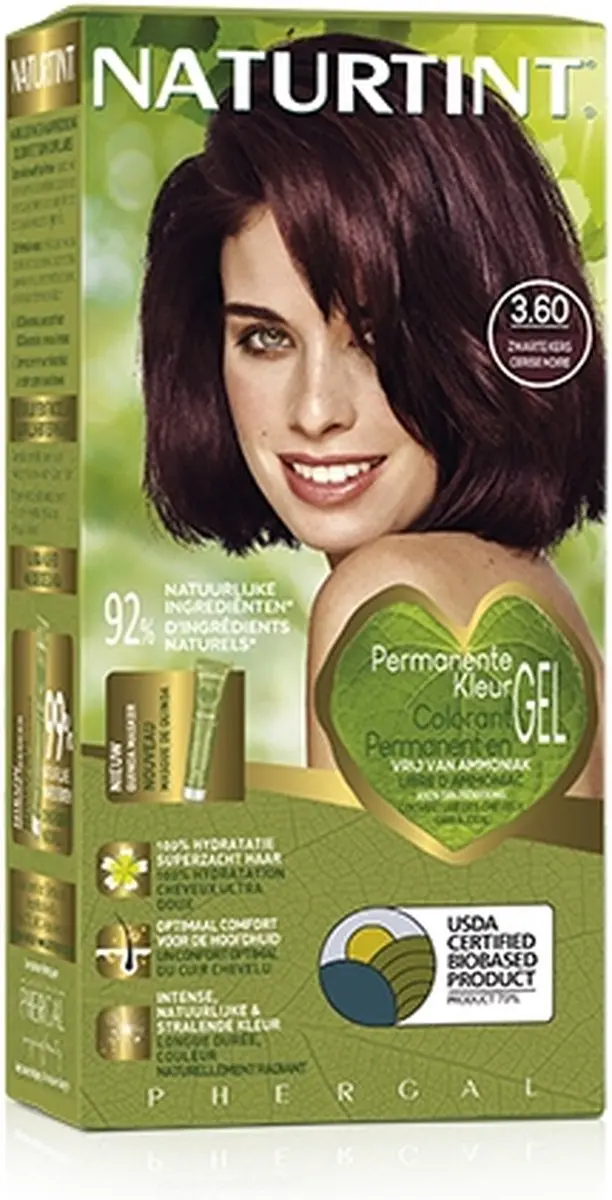 Naturtint Haarverf 3.60 Zwarte Kers 170ml - Diep Donker Bruin/Rood