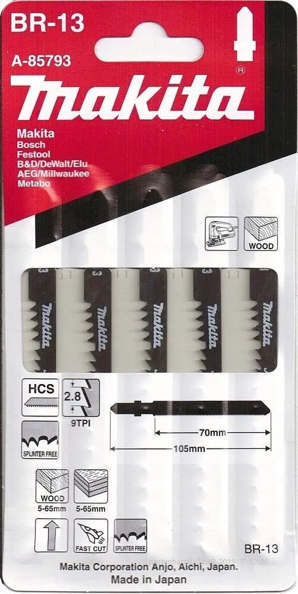 Makita A-85793 Decoupeerzaagblad Hout 70mm