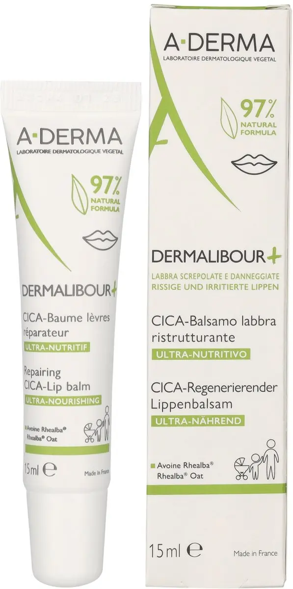 A-Derma Dermalibour+ Repairing Cica-Lip Balm 15ml