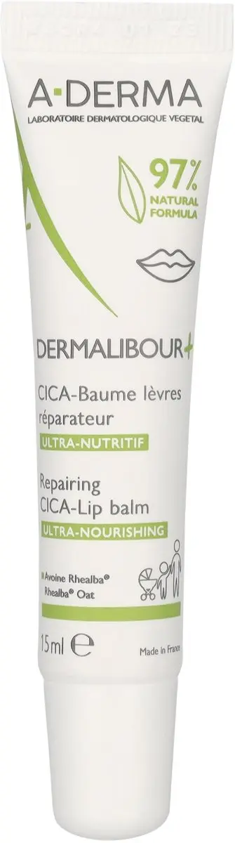 A-Derma Dermalibour+ Repairing Cica-Lip Balm 15ml