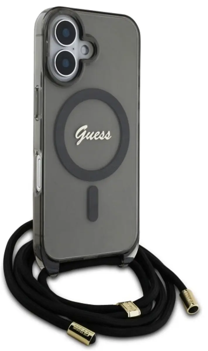 Guess Crossbody iPhone 16 Etui - MagSafe - Zwart